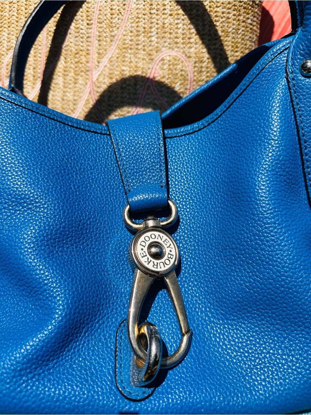 Dooney Bourke Royal Blue Pebble leather with Red lining. - Picture 4 of 10